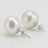 Baroque Pearl Earrings 18k Ear Stud Real Delicate AAAA Jewelry