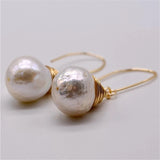 11-13mm Baroque Pearl Earrings Hooks Irregular Temperament Noble DIY