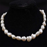 Mesmerizing 11-13mm Baroque Pearl Necklace 18inches Bead Chain Elegant Jewelry