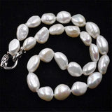 Mesmerizing 11-13mm Baroque Pearl Necklace 18inches Bead Chain Elegant Jewelry