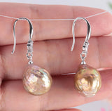 11-13mm Baroque Pearl Earrings 18k Hook AAAA DIY Jewelry Woman