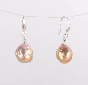 11-13mm Baroque Pearl Earrings 18k Hook AAAA DIY Jewelry Woman