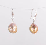 11-13mm Baroque Pearl Earrings 18k Hook AAAA DIY Jewelry Woman