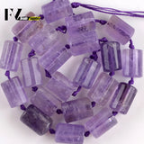 Natural Amethysts Stone Beads Cylinder Loose Spacer Beads