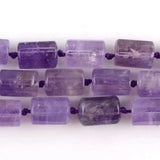 Natural Amethysts Stone Beads Cylinder Loose Spacer Beads