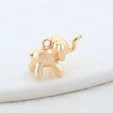 14K Brass Elephant Charms Pendants for DIY Jewelry Making