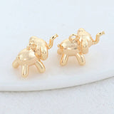 14K Brass Elephant Charms Pendants for DIY Jewelry Making