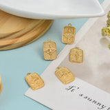 11*16MM Copper Eye Square Shape Pendants Charms DIY Jewelry Making Findings
