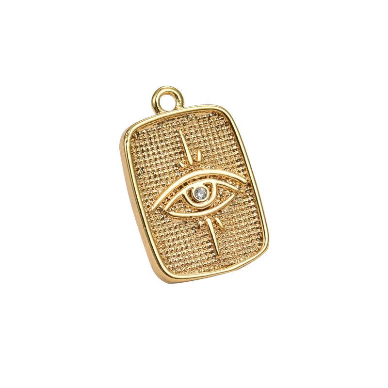 11*16MM Copper Eye Square Shape Pendants Charms DIY Jewelry Making Findings