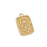 16MM Copper Palm Square Pendants DIY Jewelry Making Findings