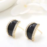 14K Brass Zircon Stud Earrings Pins Jewelry Making Supplies