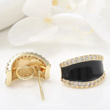 14K Brass Zircon Stud Earrings Pins Jewelry Making Supplies