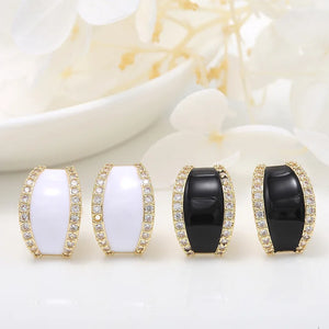 14K Brass Zircon Stud Earrings Pins Jewelry Making Supplies