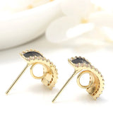 14K Brass Zircon Stud Earrings Pins Jewelry Making Supplies