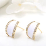 14K Brass Zircon Stud Earrings Pins Jewelry Making Supplies