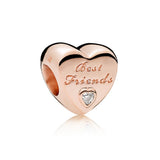 925 Sterling Silver Rose Crystal Pendant for Women's High-end Jewelry