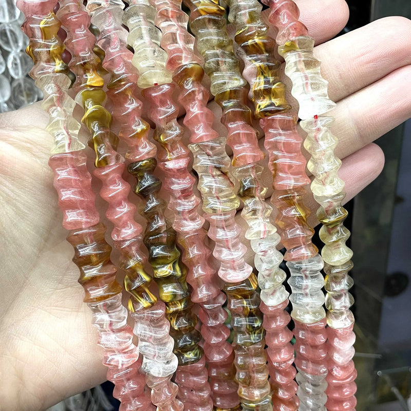 11*20MM Agates Jades Loose Spacer Beads For Jewelry Making