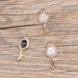 30Pcs Crown Key Glazing KC Alloy Earring Necklace Charms