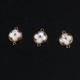 Alloy Plated Mother Of Pearl Shell Four Leaf Clover Charm Pendant