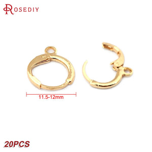 24K Brass Loop Earrings Hoops with Hanging Holes Jewelry Making Supplies