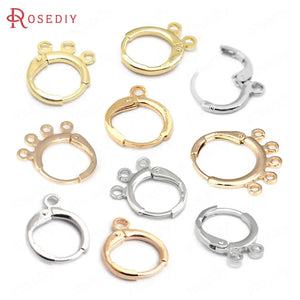 24K Brass Loop Earrings Hoops with Hanging Holes Jewelry Making Supplies