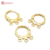 24K Brass Loop Earrings Hoops with Hanging Holes Jewelry Making Supplies