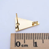 14K Plated Brass Triangle Stud Earrings for Jewelry Making