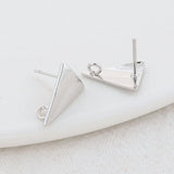 14K Plated Brass Triangle Stud Earrings for Jewelry Making