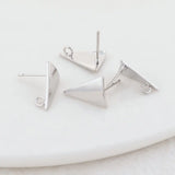14K Plated Brass Triangle Stud Earrings for Jewelry Making