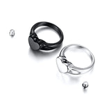 11.5mm Titanium Steel Heart Rings - Love Jewelry Gift
