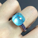 Big Stone Natural Crystal Candy Zircon Ring For Women