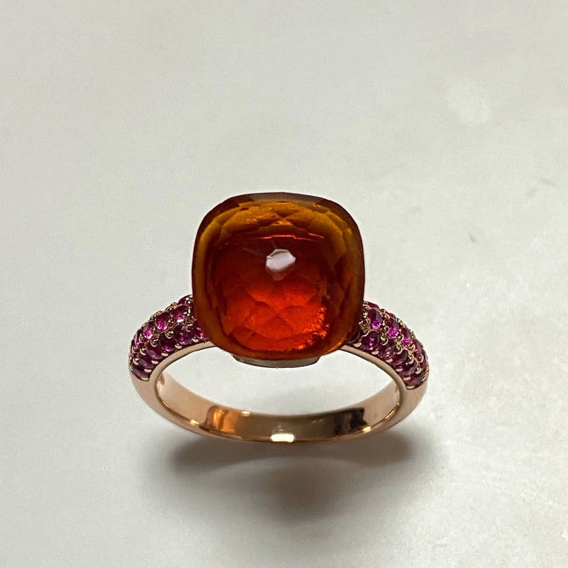 Natural Crystal Candy Ring With Purple Zircon Crystal Stone Women's Jewelry