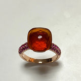 Natural Crystal Candy Ring With Purple Zircon Crystal Stone Women's Jewelry