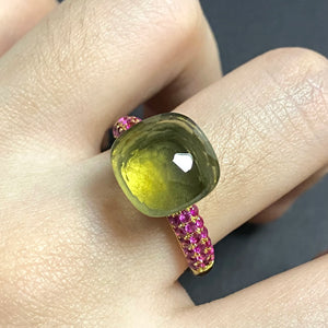 11.6x7mm Big Stone Natural Crystal Candy Ring Purple Zircon Crystal Ring