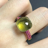 11.6x7mm Big Stone Natural Crystal Candy Ring Purple Zircon Crystal Ring