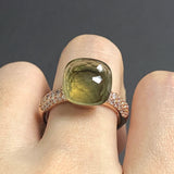 Natural Crystal Candy Ring With Zircon Crystal For Women Jewelry