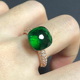 Natural Crystal Candy Ring With Zircon Crystal For Women Jewelry