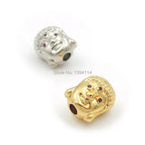 11*8*6mm Micro Pave Red CZ Buddha Head Beads - DIY Bracelets Necklaces Jewelry