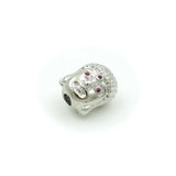 11*8*6mm Micro Pave Red CZ Buddha Head Beads - DIY Bracelets Necklaces Jewelry