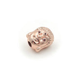 11*8*6mm Micro Pave Red CZ Buddha Head Beads - DIY Bracelets Necklaces Jewelry