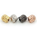 11*8*6mm Micro Pave Red CZ Buddha Head Beads - DIY Bracelets Necklaces Jewelry