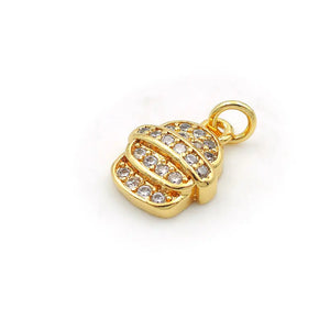 Micro Pave Clear CZ Binding Charm for Earrings or Necklaces