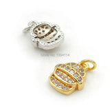 Micro Pave Clear CZ Binding Charm for Earrings or Necklaces