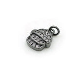 Micro Pave Clear CZ Binding Charm for Earrings or Necklaces