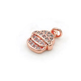 Micro Pave Clear CZ Binding Charm for Earrings or Necklaces