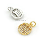 Micro Pave Clear CZ Litchi Charm for Bracelets or Necklaces