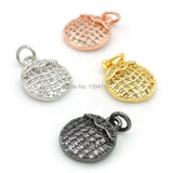 Micro Pave Clear CZ Litchi Charm for Bracelets or Necklaces
