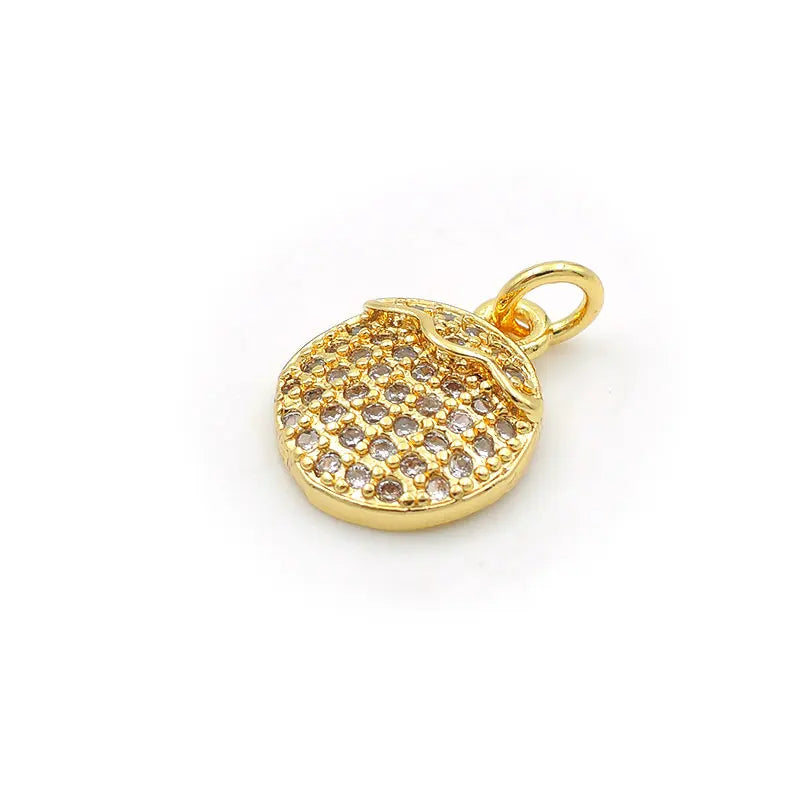 Micro Pave Clear CZ Litchi Charm for Bracelets or Necklaces