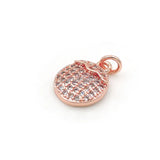 Micro Pave Clear CZ Litchi Charm for Bracelets or Necklaces