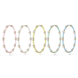 Rainbow CZ Hoop Earrings Neon Enamel Colorful Summer Jewelry